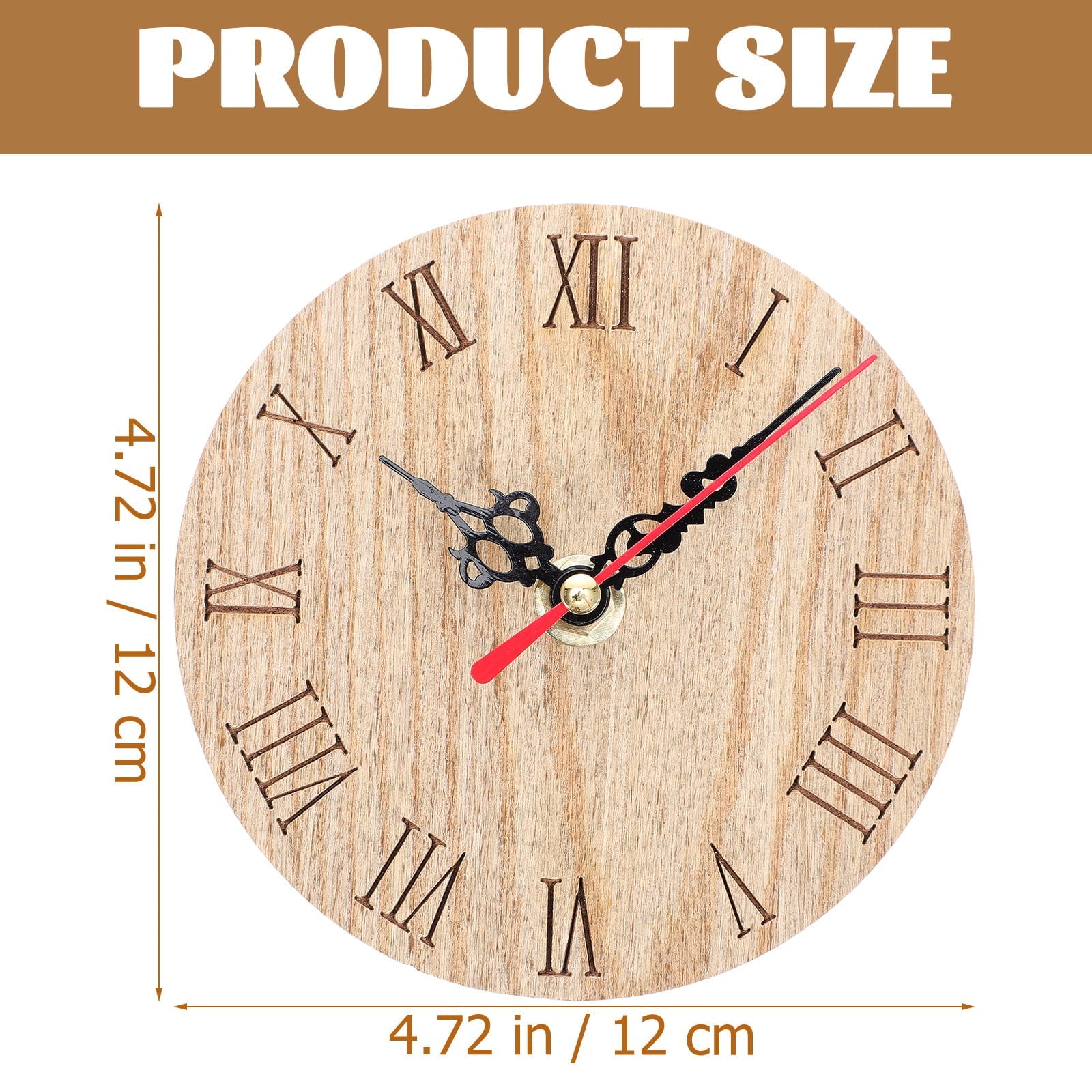 Farmhouse Wall Clock  Battery Operated Silent Non Ticking Wooden Wall Clock No Battery