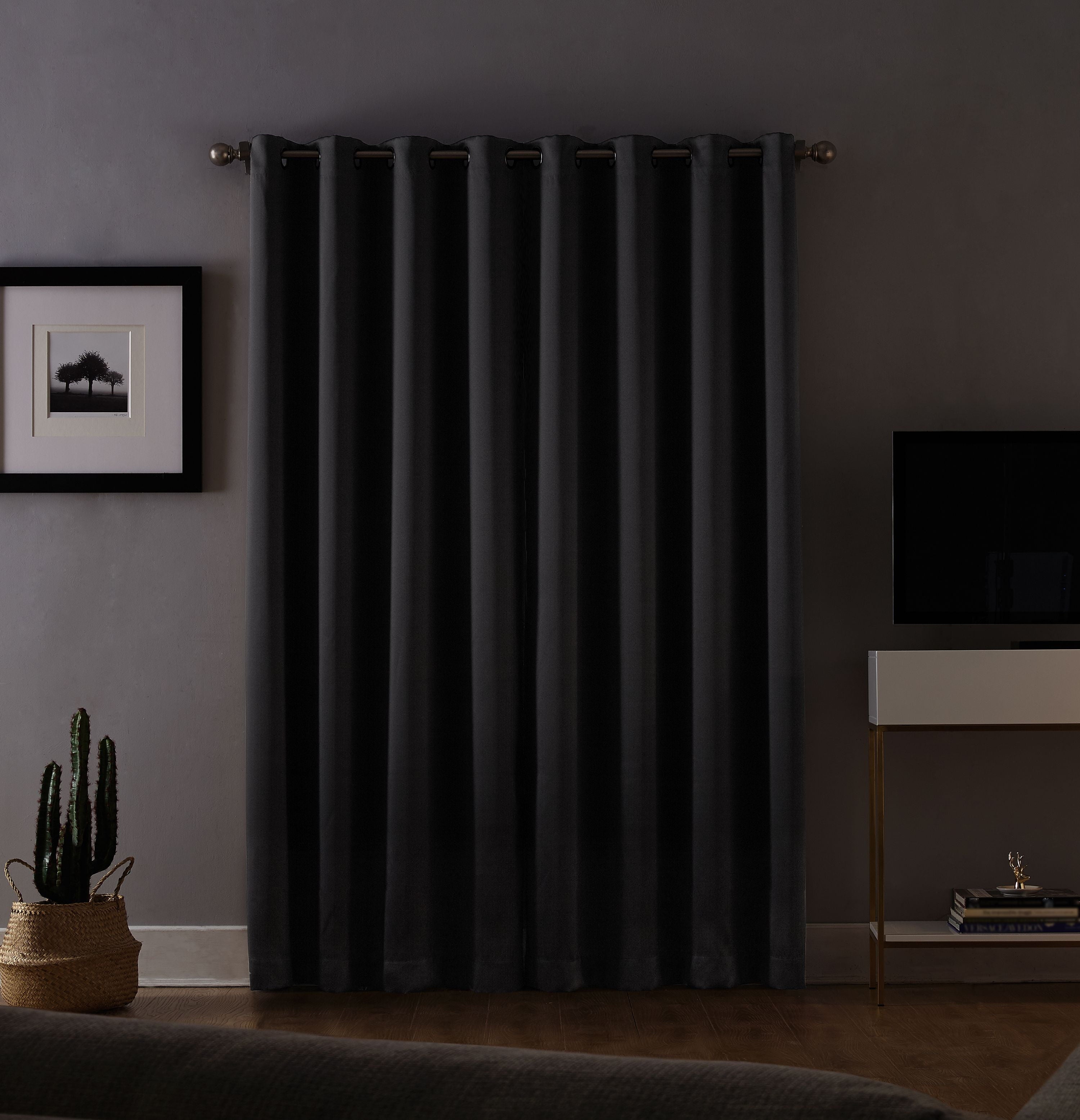 Sun Zero Oslo Theater Grade 100% Blackout Grommet Curtain Panel, 52
