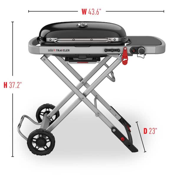 Traveler Portable Propane Gas Grill in Black