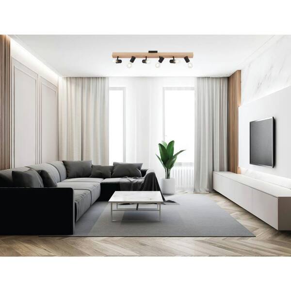 Kingswood 37.80 in. Wood/Black Incandescent Track Lighting Kit