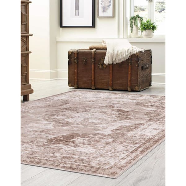Sofia Salle Garnier Beige 9 ft. x 12 ft. Medallion Area Rug