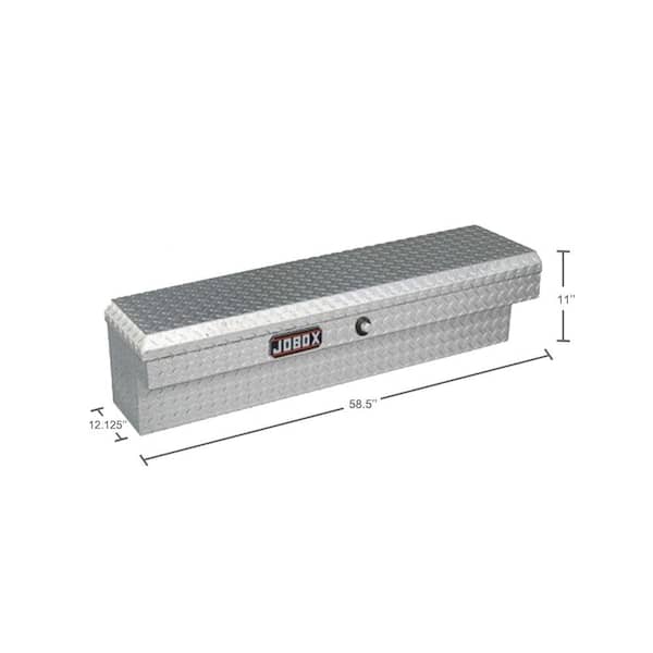 58-1/2 in. Long Lid Diamond Plate Bright Aluminum Inner Side Mount Truck Box with Gear-Lock™ Latch