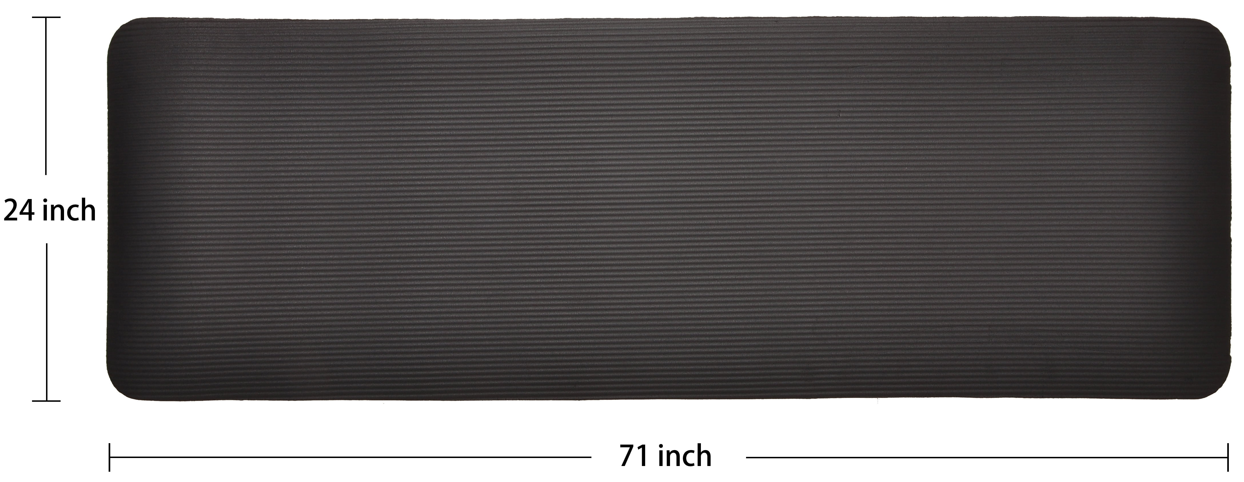 BalanceFrom All-Purpose 1-Inch Extra Thick High Density Anti-Tear Exercise Yoga Mat with Carrying Strap, Black