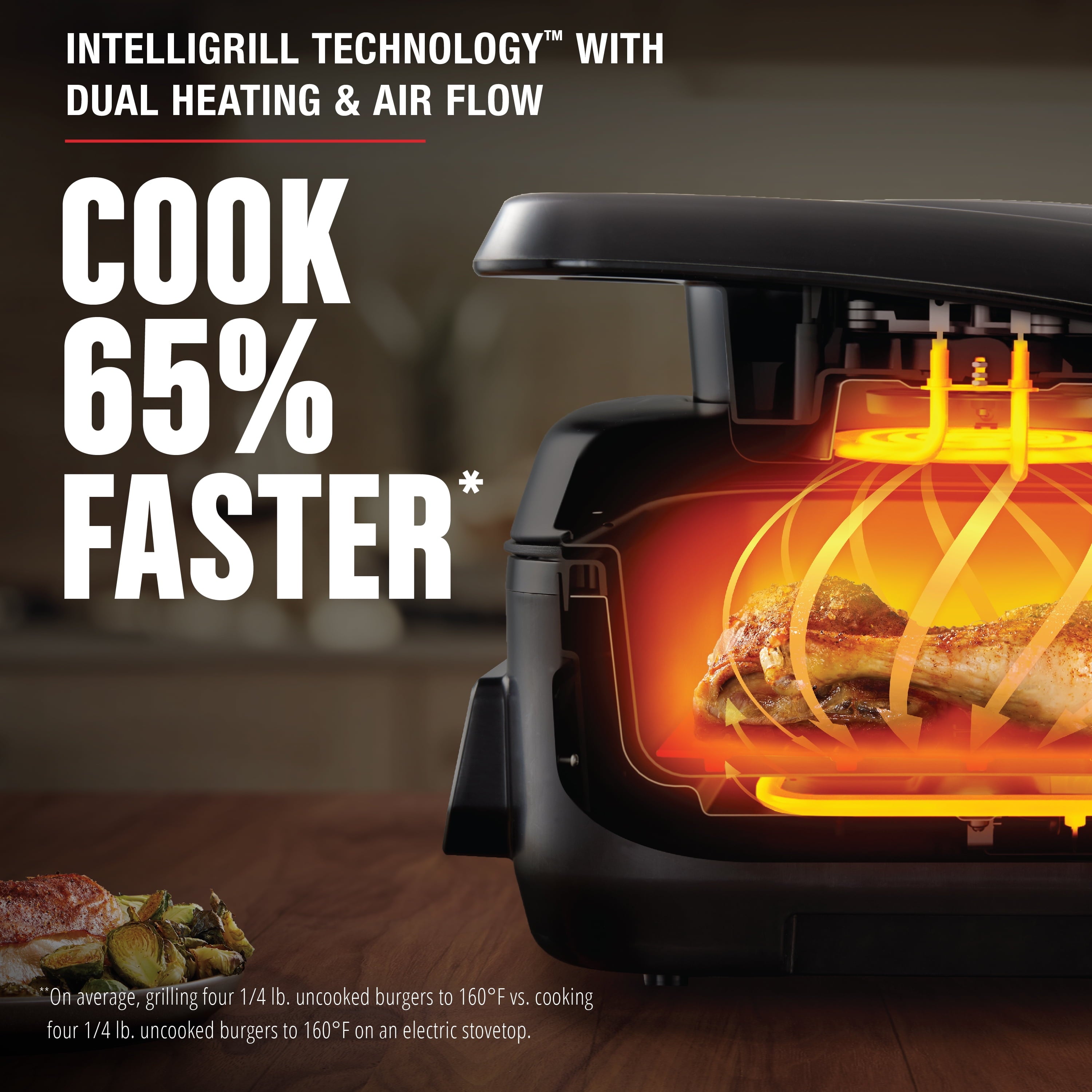 Foreman Beyond Grill 7-in-1 Electric Indoor Grill and 6 Quart Air Fryer, Black, MCAFD800D