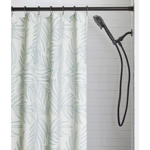 42 in. - 72 in. Steel Twist & Fit No Tools Tension Shower Curtain Rod in Black