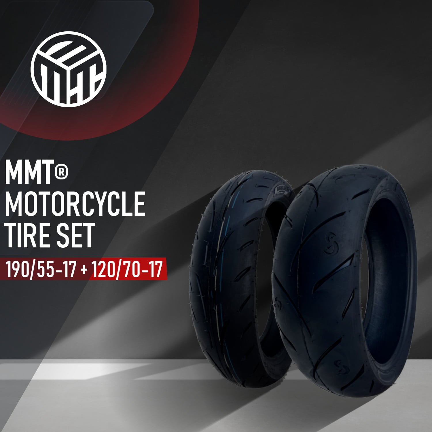 190/55-17 & 120/70-17 MMT® Motorcycle Tire SET 190/55ZR17 + 120/70-17 (DOT 2123)