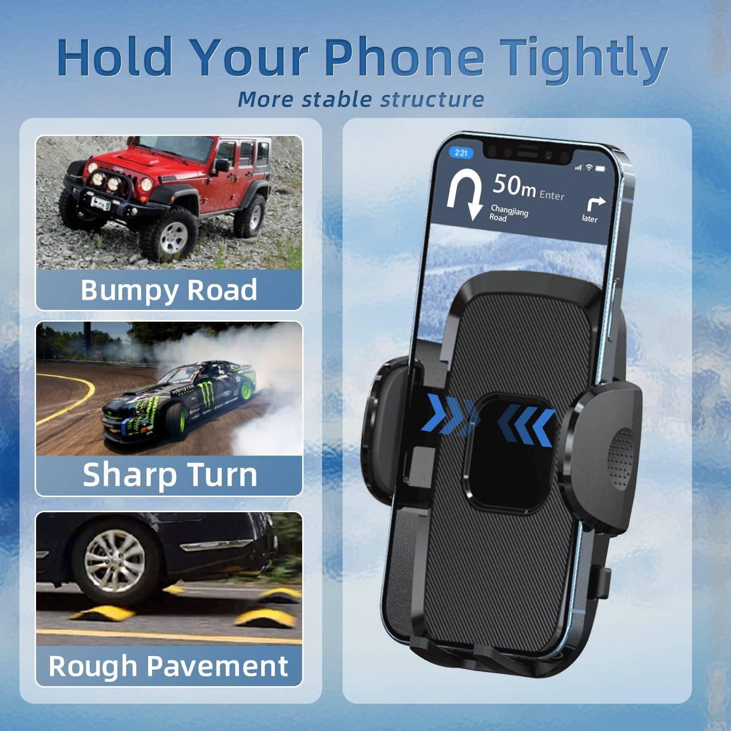 Charmount Car Phone Holder Mount, Cell Phone Holder for Car Dashboard Windshield Air Vent Compatible with iPhone 13 Pro Max 12 11 X XS XR 8 7, Samsung Galaxy S21 S20 S10+ All Phones