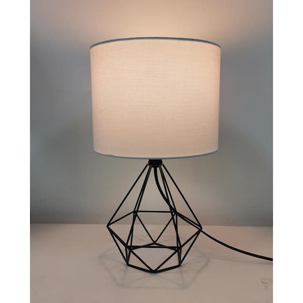 Willet 15.5 in. Black Cage Accent Table Lamp