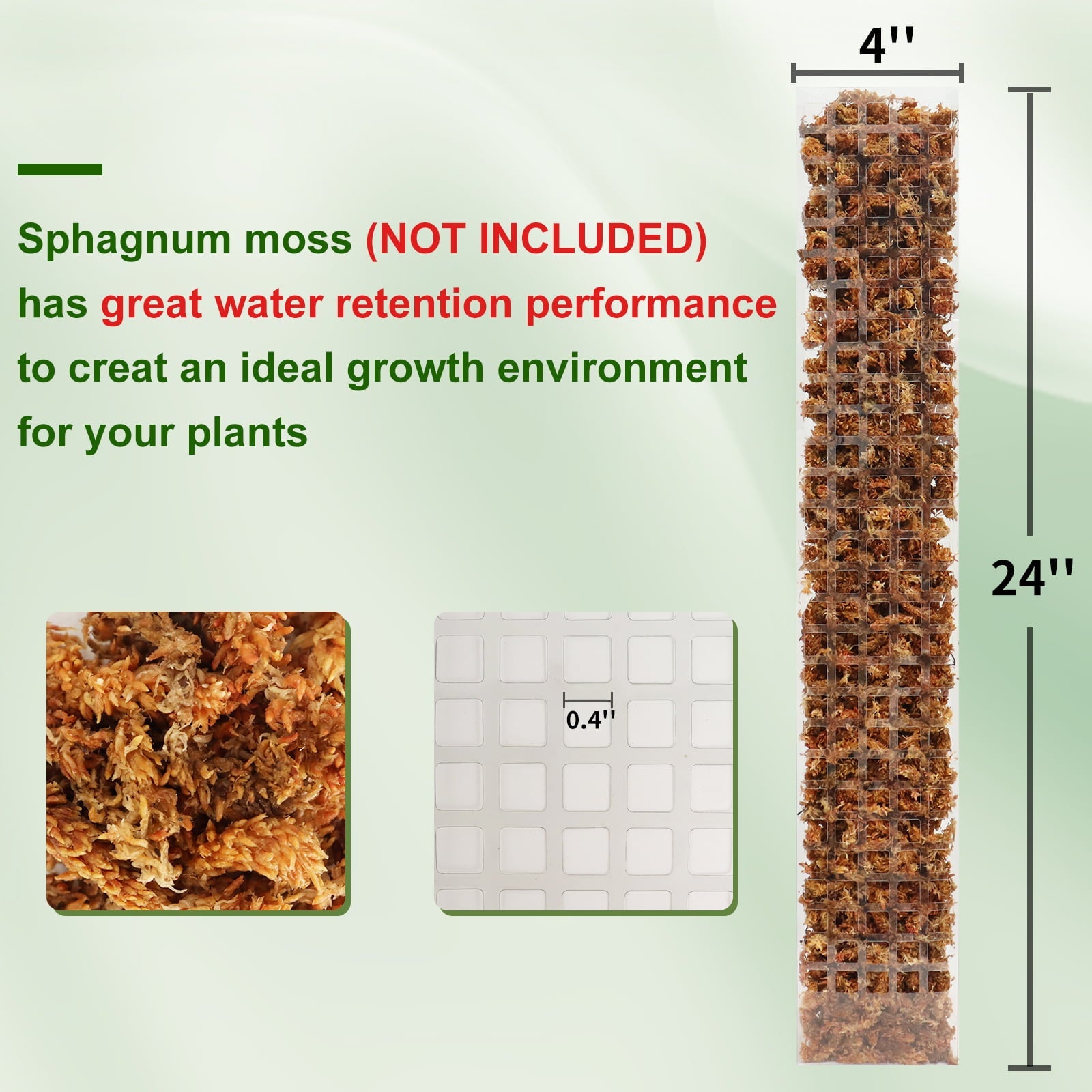 24 Inch Plastic Moss Pole for Plants Monstera, 2 Pcs Plant Poles for Climbing Plants, Plant Support for Indoor Plants Work with Sphagnum Moss