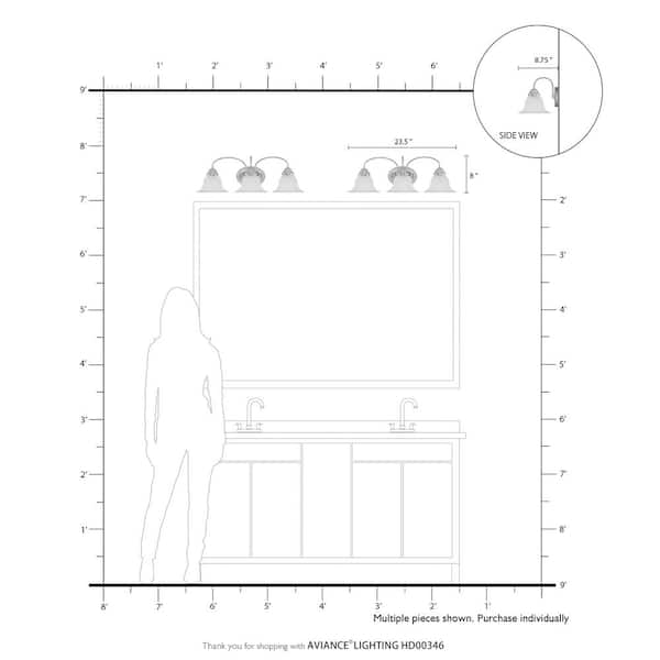 Bodenham 3 Light Polished Chrome Bath Vanity