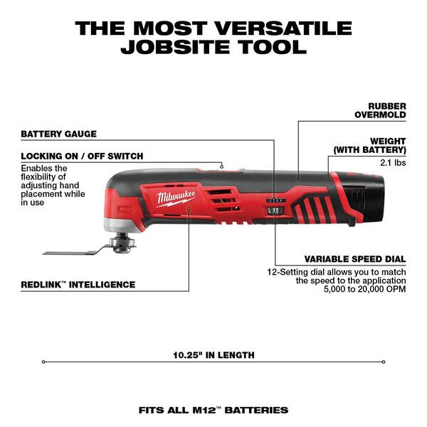 M12 12V Lithium-Ion HACKZALL Cordless Reciprocating Saw Kit with M12 Oscillating Multi-Tool & 6.0Ah XC Battery Pack