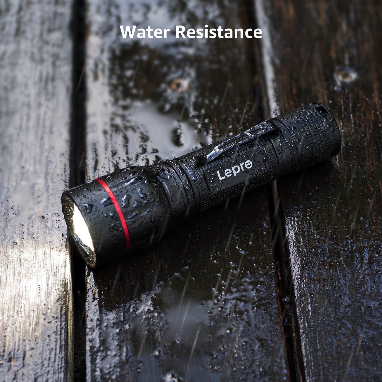 Lepro 2-Packs LED Flashlights with Clip , LE2050 High Lumen, 5 Lighting Modes, Zoomable Waterproof  Lightweight Flashlights for Emergencies,Camping, Powered by AAA Battery