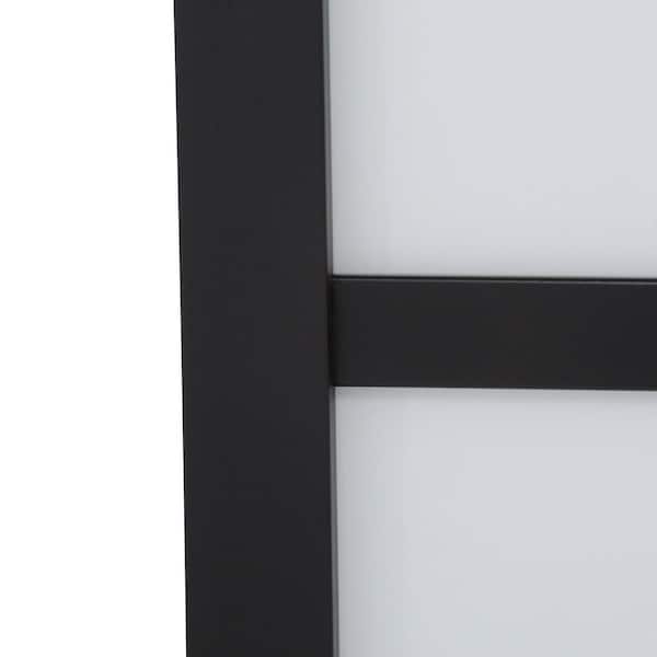 72 in. x 81 in. Tranquility 5-Lite Espresso Wood Frame White Back Painted Glass Panels Interior Sliding Closet Door