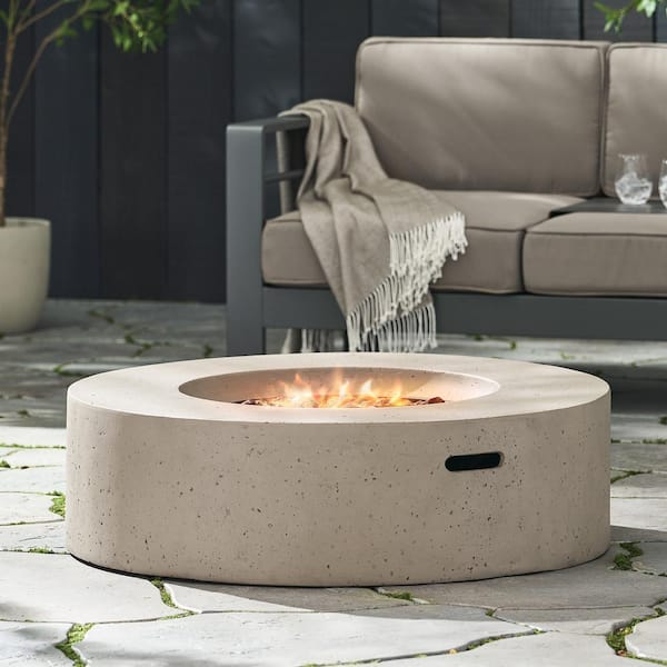 Mayfair Light Gray Circular Stone Fire Pit (No Tank Holder)
