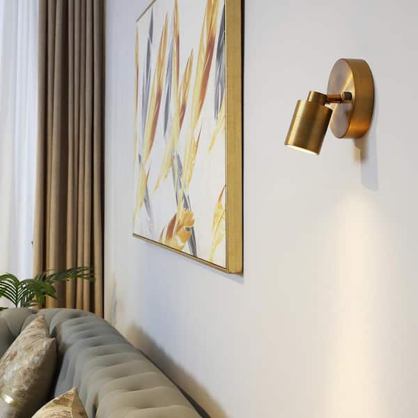 Shura, 0.2 ft. 1-Light, Brushed Brass Integrated LED Fixed Track Head Rotatable Spot Lighting Kit 3000K