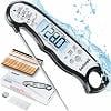 Saferell Instant Read Meat Thermometer for Cooking, Fast & Precise Digital Food Thermometer with Backlight, Magnet, Calibration, and Foldable Probe for Deep Fry, BBQ, Grill and Roast Turkey(Black)