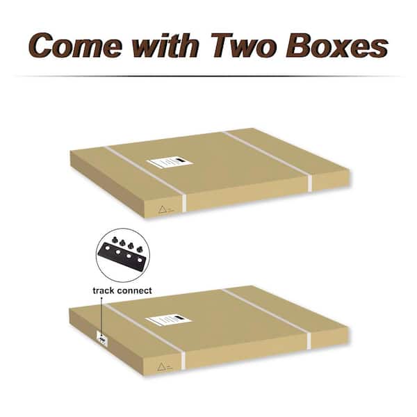 60 in. x 84 in. Paneled K Shape MDF White Prefinished Double Sliding Barn Door Slab with Hardware Kit