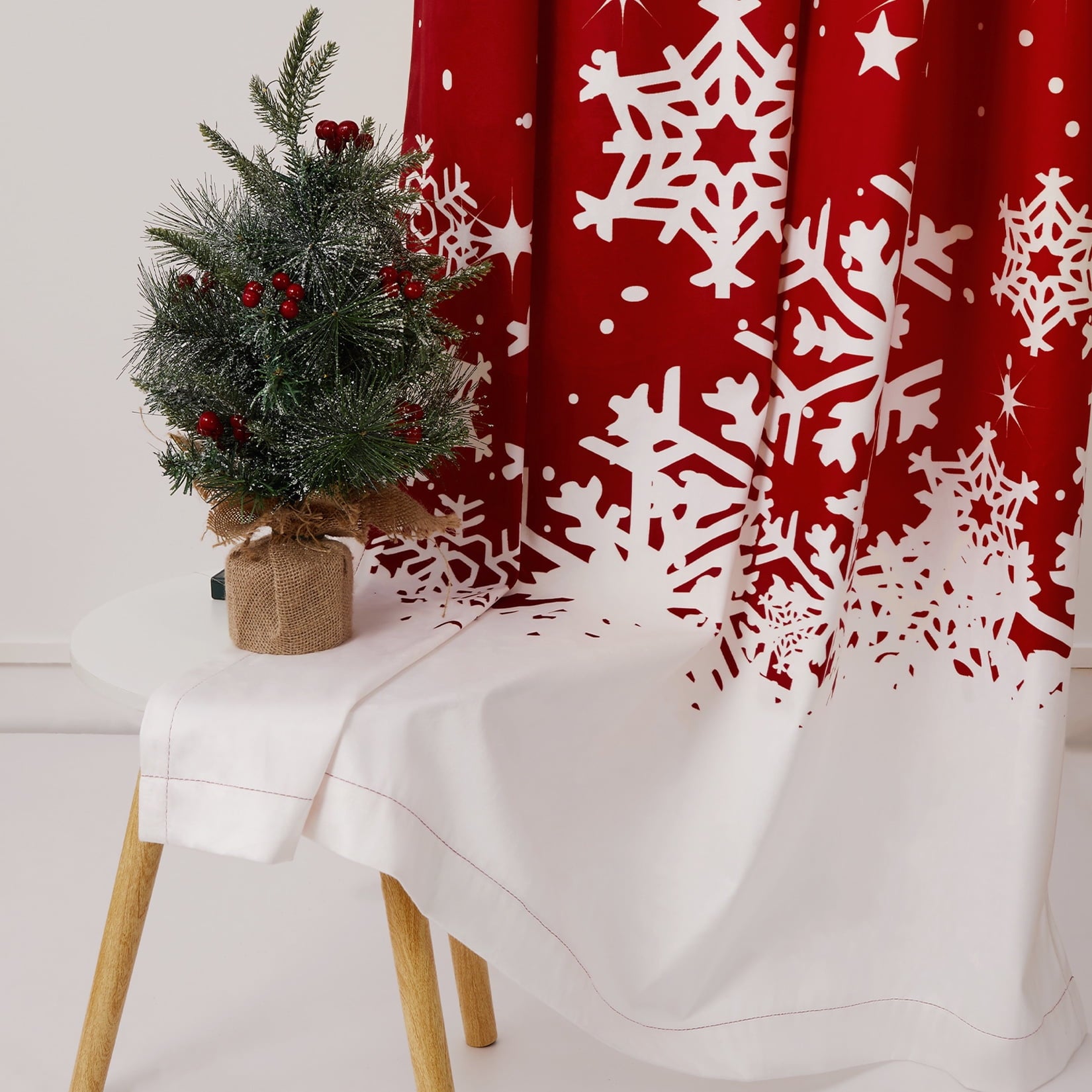 CAROMIO Christmas Curtains for Living Room, Red Velvet Window Curtains 2 Panels Set Room Darkening Curtains, 52 x 63 inches