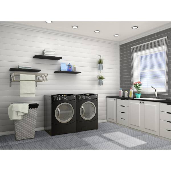 Gray 24 in. x 24 in. EVA Foam Solid Color Diamond Plate Interlocking Tile (24-Tile)