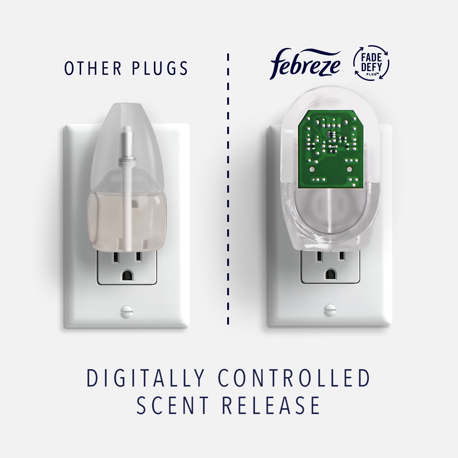 Febreze LIGHT Fade Defy PLUG Air Freshener, Bamboo, (3) .87 oz Oil Refills