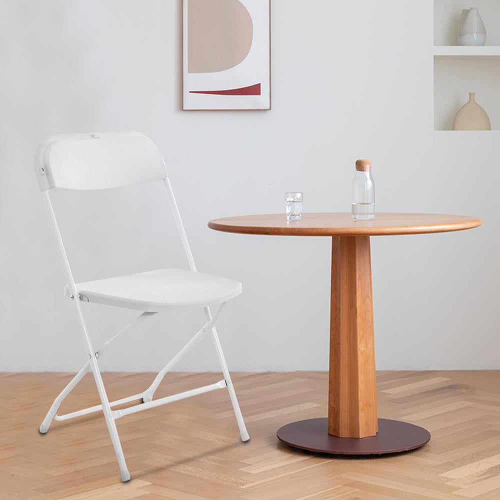 Ktaxon 10 Pcs Folding Chairs for Wedding, Commercial Activities, White