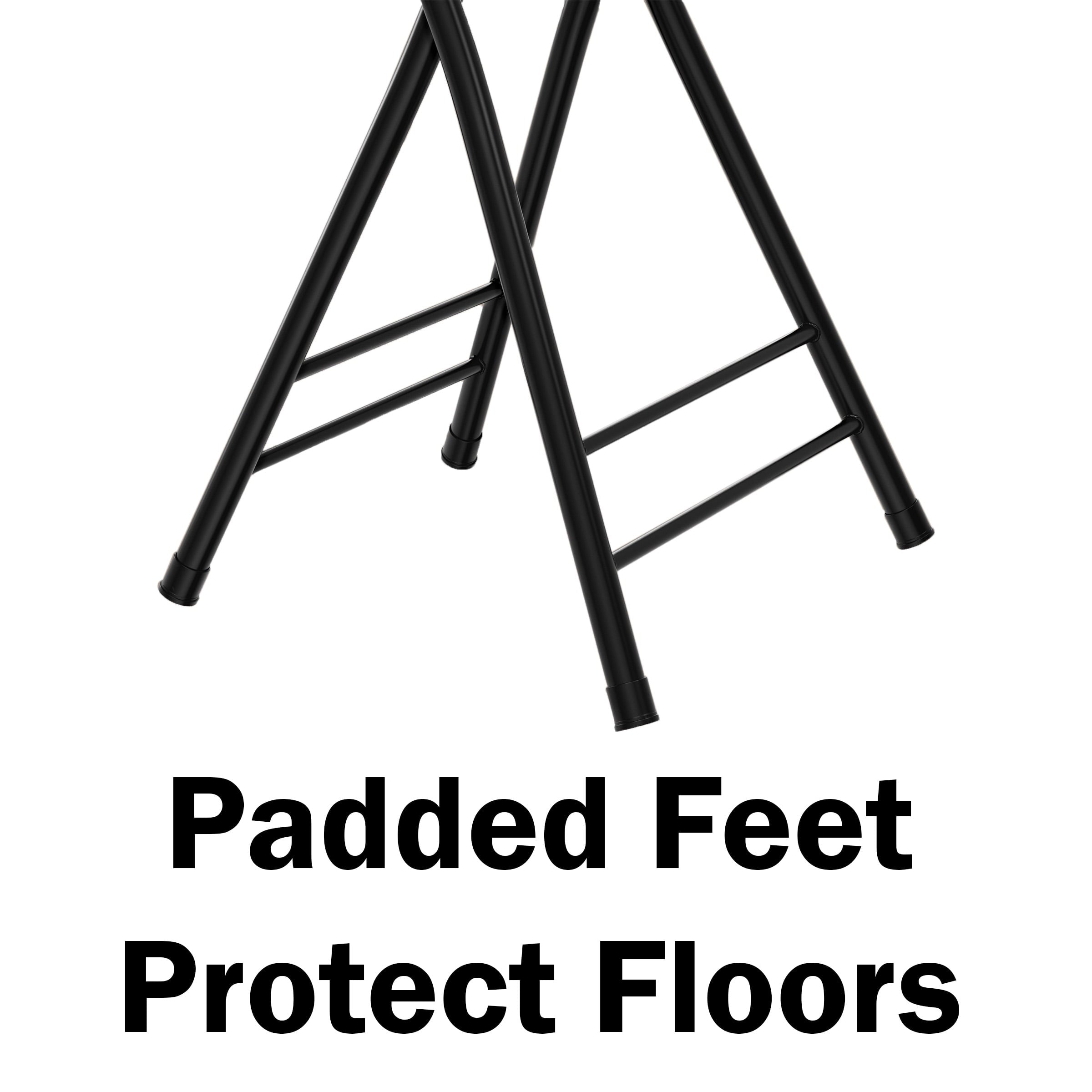 Trademark Home Backless 24-inch Folding Stool with 225lb Capacity (Black)