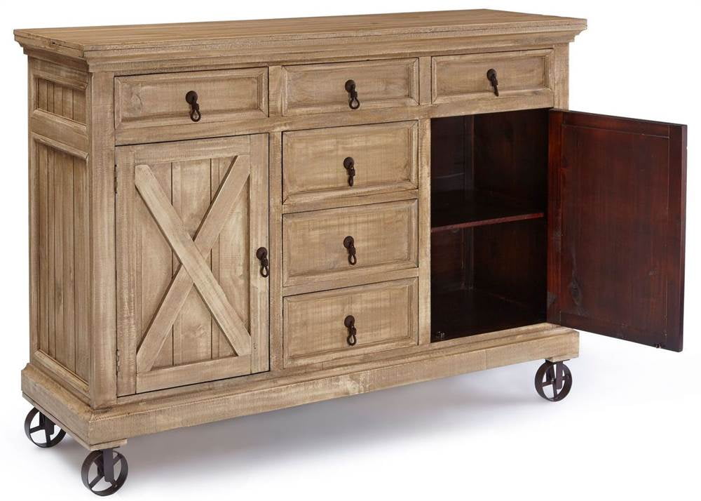 63 in. Console in Tan Finish