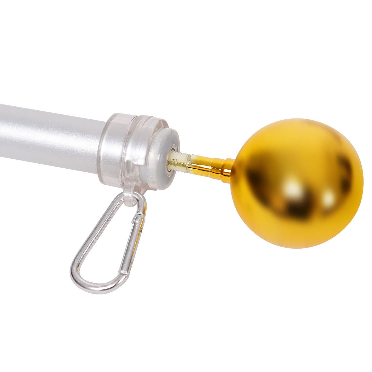 Costway American Flag Kit Wall Mount 5 Ft Spinning pole 3'x5' US Flag Gold Ball Aluminum