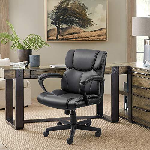 Mid Back Executive Office Chair Swivel Computer Task Chair with Armrests,Ergo.<wbr/>..