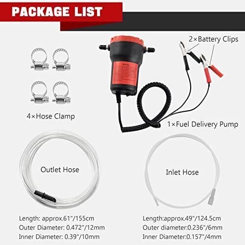 DASBET 12V 60W Oil Change Pump Extractor Oil/Diesel Fluid Pump Extractor Scav...