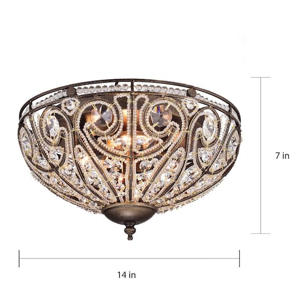 Claire 10 in. 3-Light Indoor Multi Finish Chandelier with Light Kit