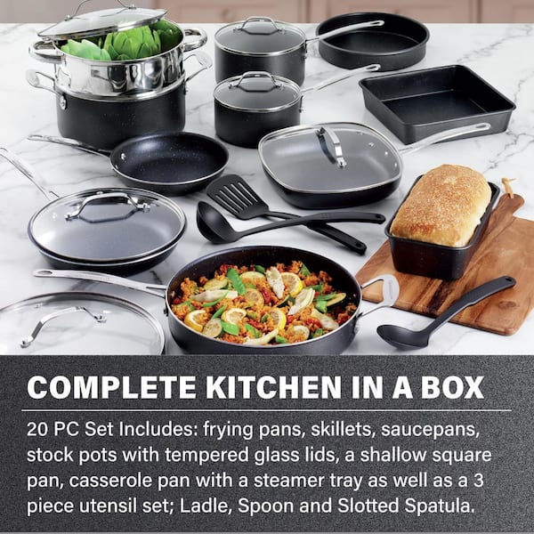 20-Piece Aluminum Ultra-Durable Non-Stick Diamond Infused Express Cookware and Bakeware Set