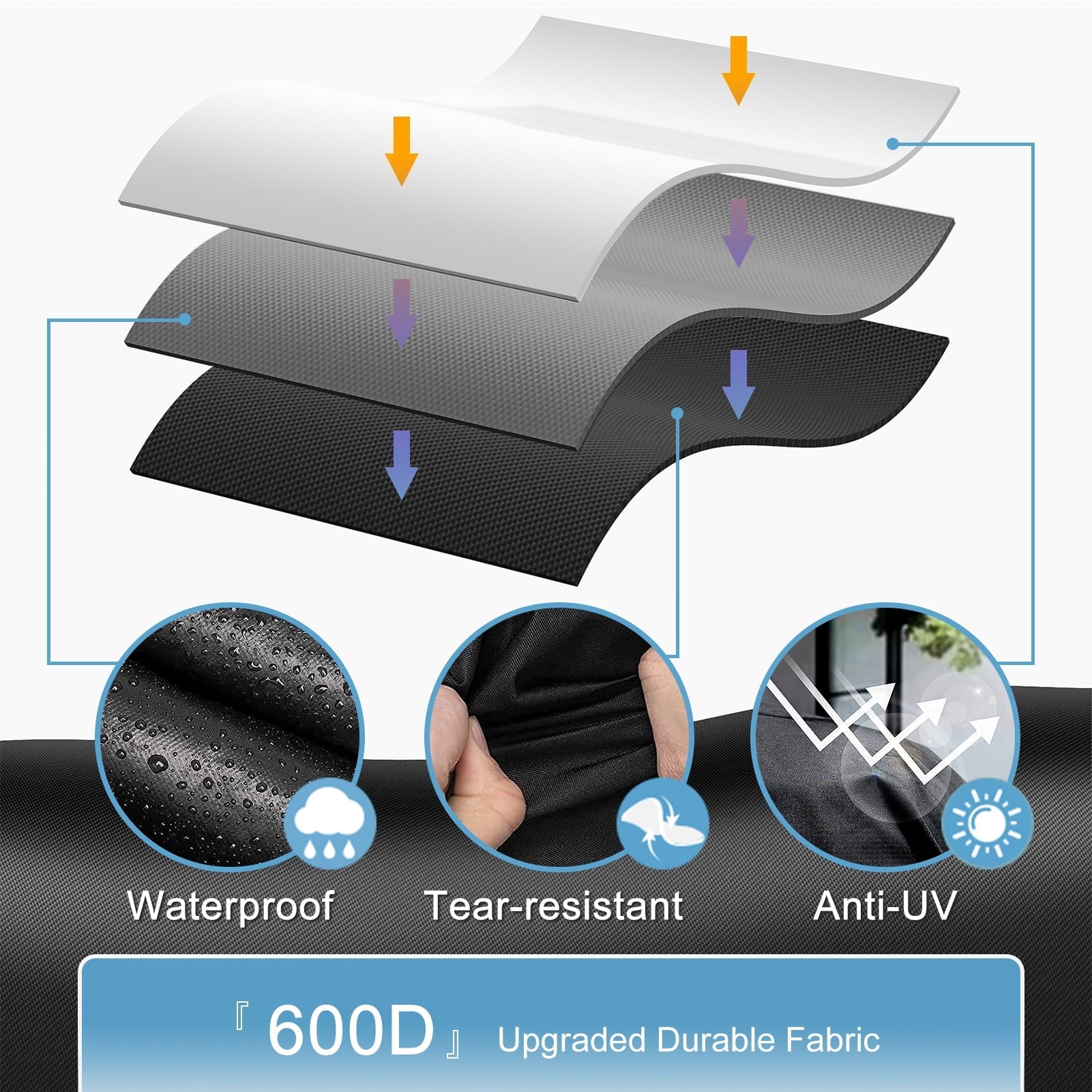 GASPRO Waterproof Grill Cover for Blackstone 17 inch & 22 inch Griddle, Fits for Royal Gourmet PD1301S, Heavy Duty 600D Fabric with PVC Coating, Durable & Windproof