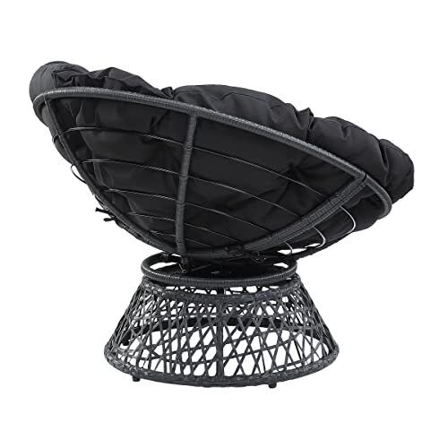 Wicker Papasan Chair With 360degree Swivel 40 W X 36 D X 35.25 H Grey Frame W
