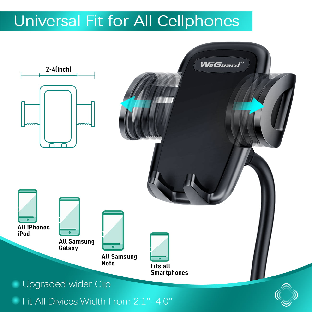 Cup Holder Phone Mount, Upgraded Long Neck Never Shake Heavy Duty Cup Base Car Phone Holder Cradle Car Mount for iPhone 14 Pro/XR/XS Max/X/8/7 Plus/6s/Samsung S10/Note 9/S8 Plus/S7,GPS etc