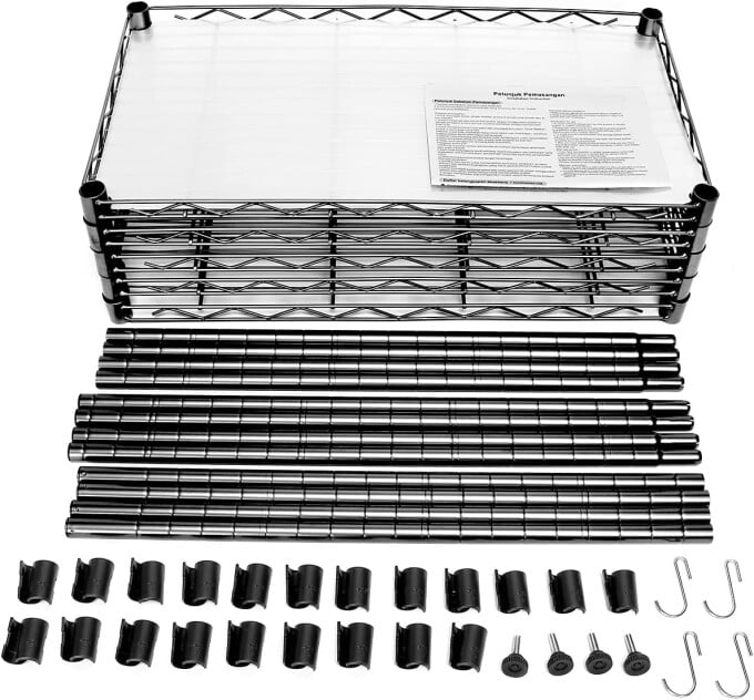 SUGIFT 5 Tier Wire Shelf Unit, 21.7