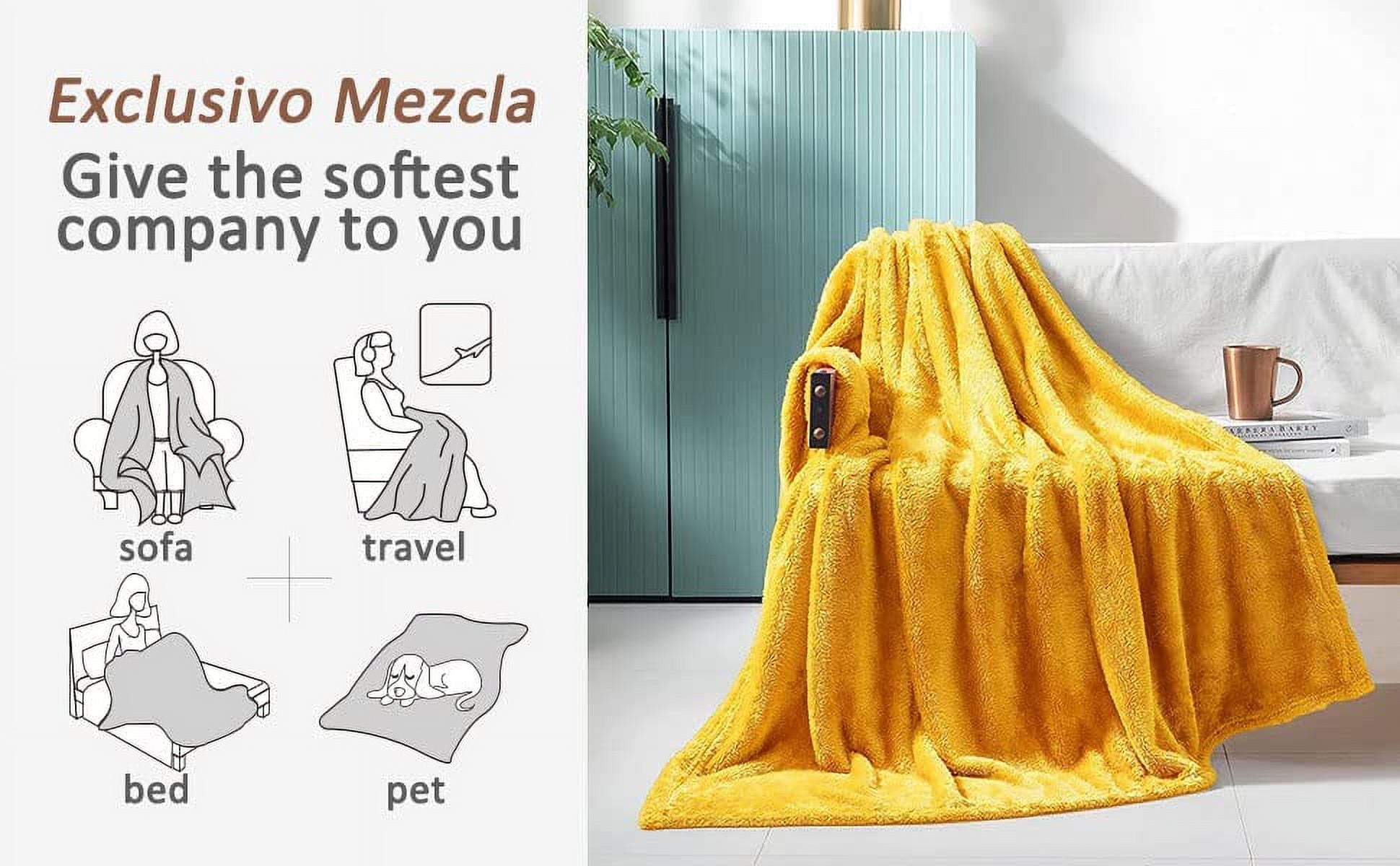 Exclusivo Mezcla Plush Fuzzy Large Fleece Throw Blanket (50