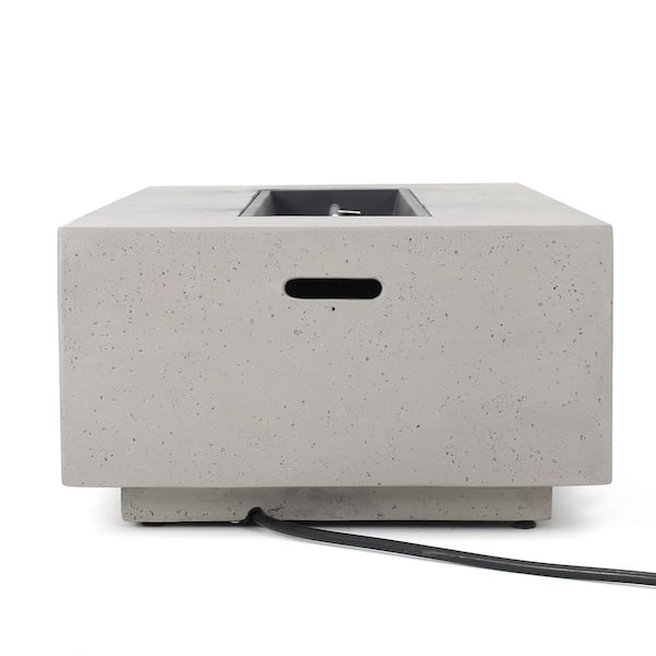 Mayfair Light Gray Rectangular Stone Fire Pit (No Tank Holder)