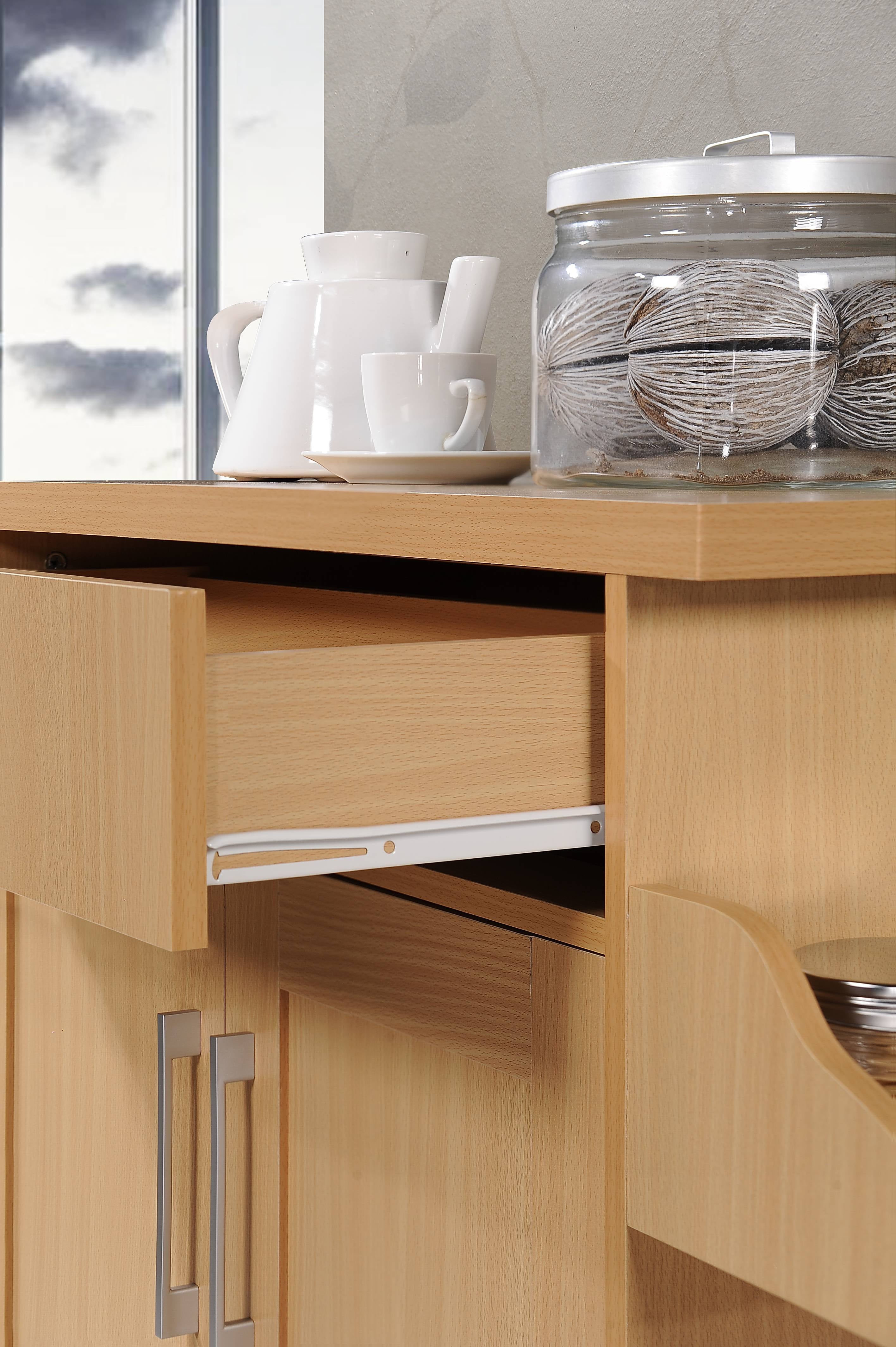 Hodedah Kitchen Cart with Spice Rack plus Towel Holder, Beech