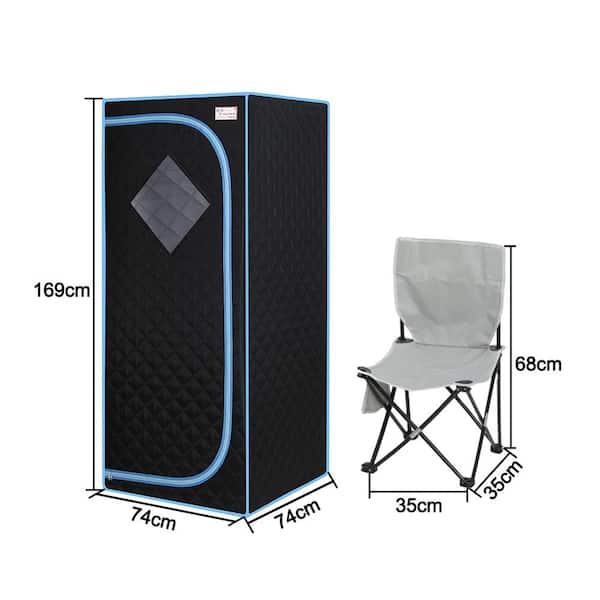 1-Person Full Size Black Steam Sauna Tent for Spa Detox at Home PVC Pipe Connector Easy to Install