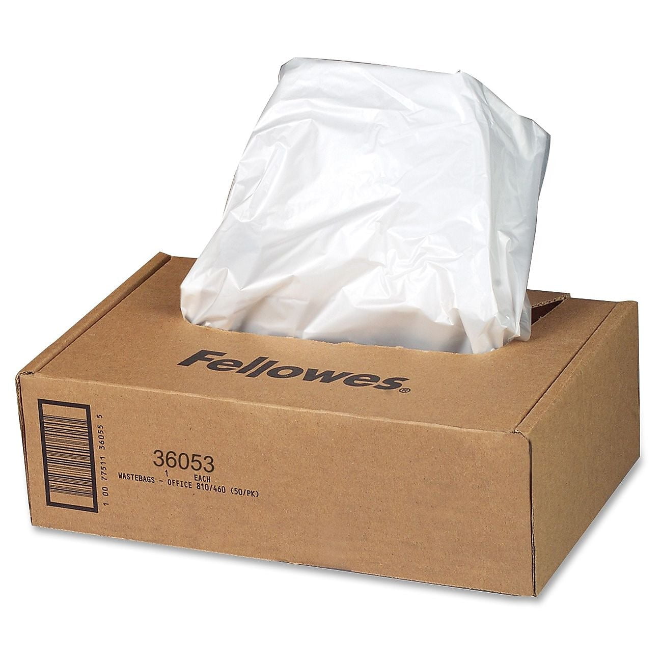 Fellowes Shredder Waste Bags, 9 gal Capacity, 100/Carton (36053)