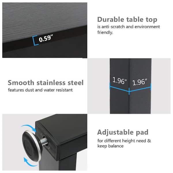 Cassey 94.48 in. Rectangular Black/White Engineered Wood and Metal Computer Desk Conference Table Meeting Seminar Table