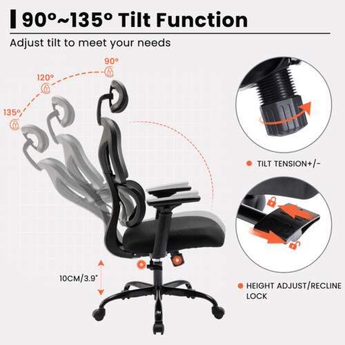 BIG SALE! Ergonomic Home Office Chair High Back Gaming Chair Headrest & Armrests