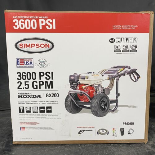 Simpson PowerShot PS60995 Honda 3600 PSI 2.5 GPM Gas Pressure Washer New Open