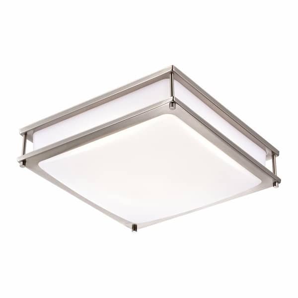 15.75 in. Brushed Nickel Dimmable 23-Watt Selectable LED Flush Mount Ceiling Light 3000K 4000K 5000K