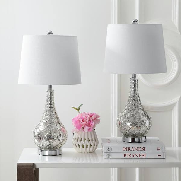 Darren 25.5 in. Mercury Silver Glass Table Lamp (Set of 2)