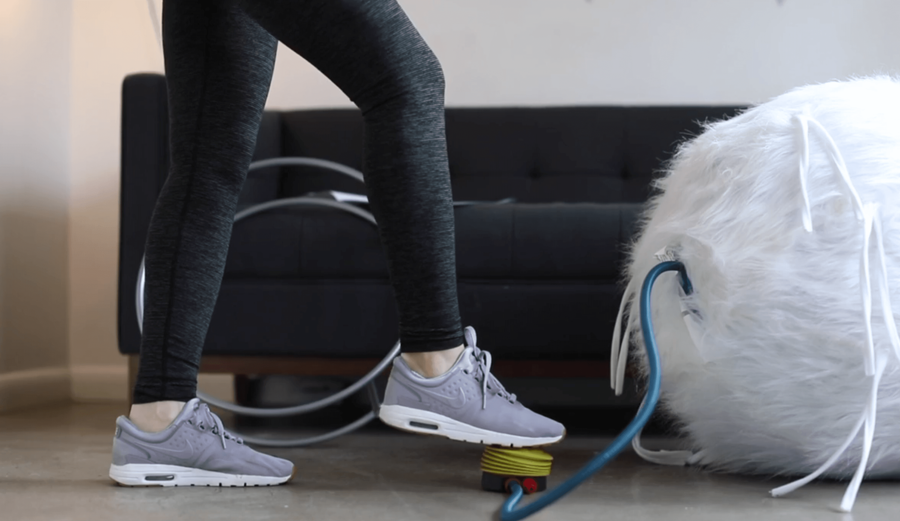 GoodGram Premium Posture Fuzzy Exercise Yoga Ball Chair Set - Blue