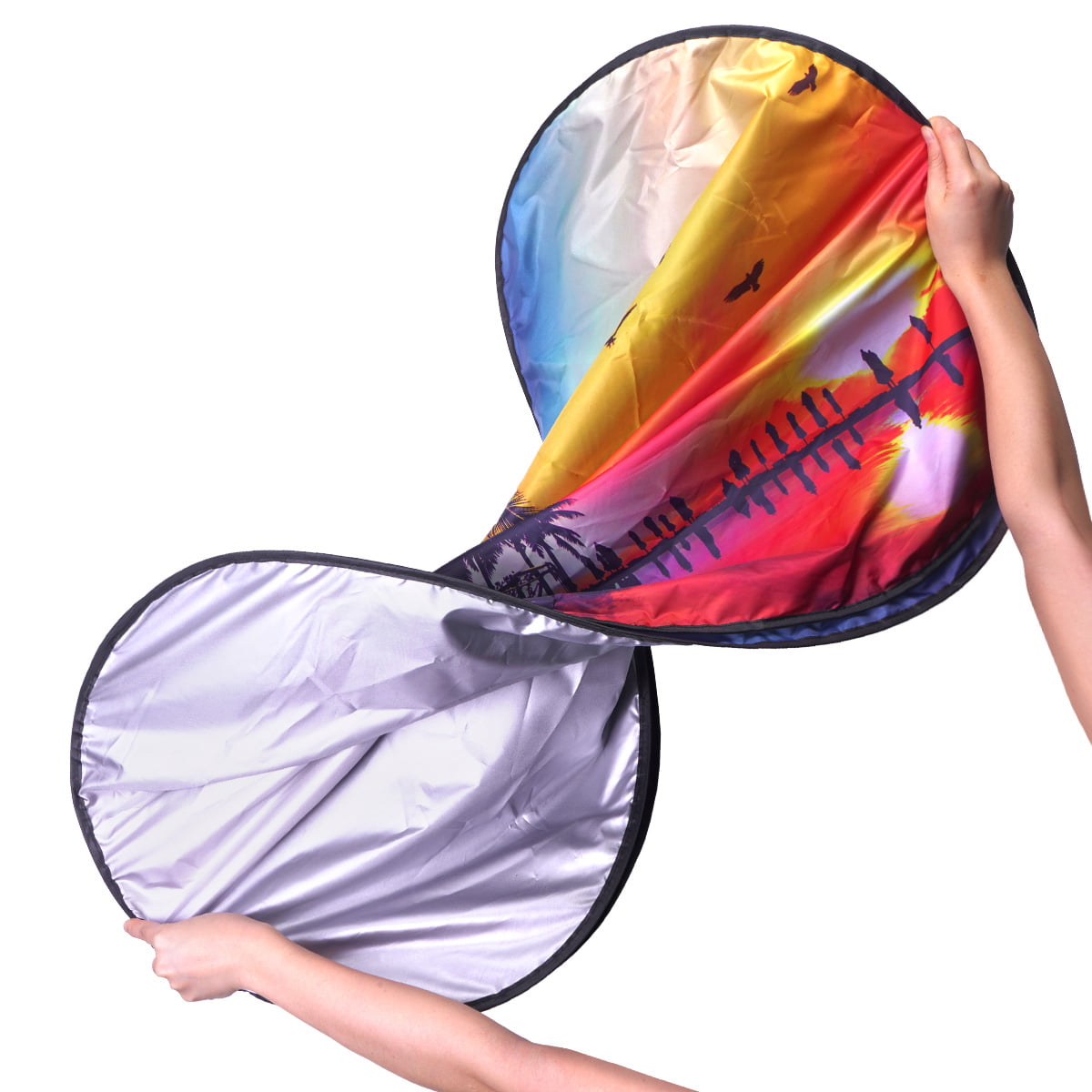 Auto Drive 2 Piece Universal Fit Most Vehicles' Windshield Super Jumbo Tropical Twist Sun Shade, 31.5