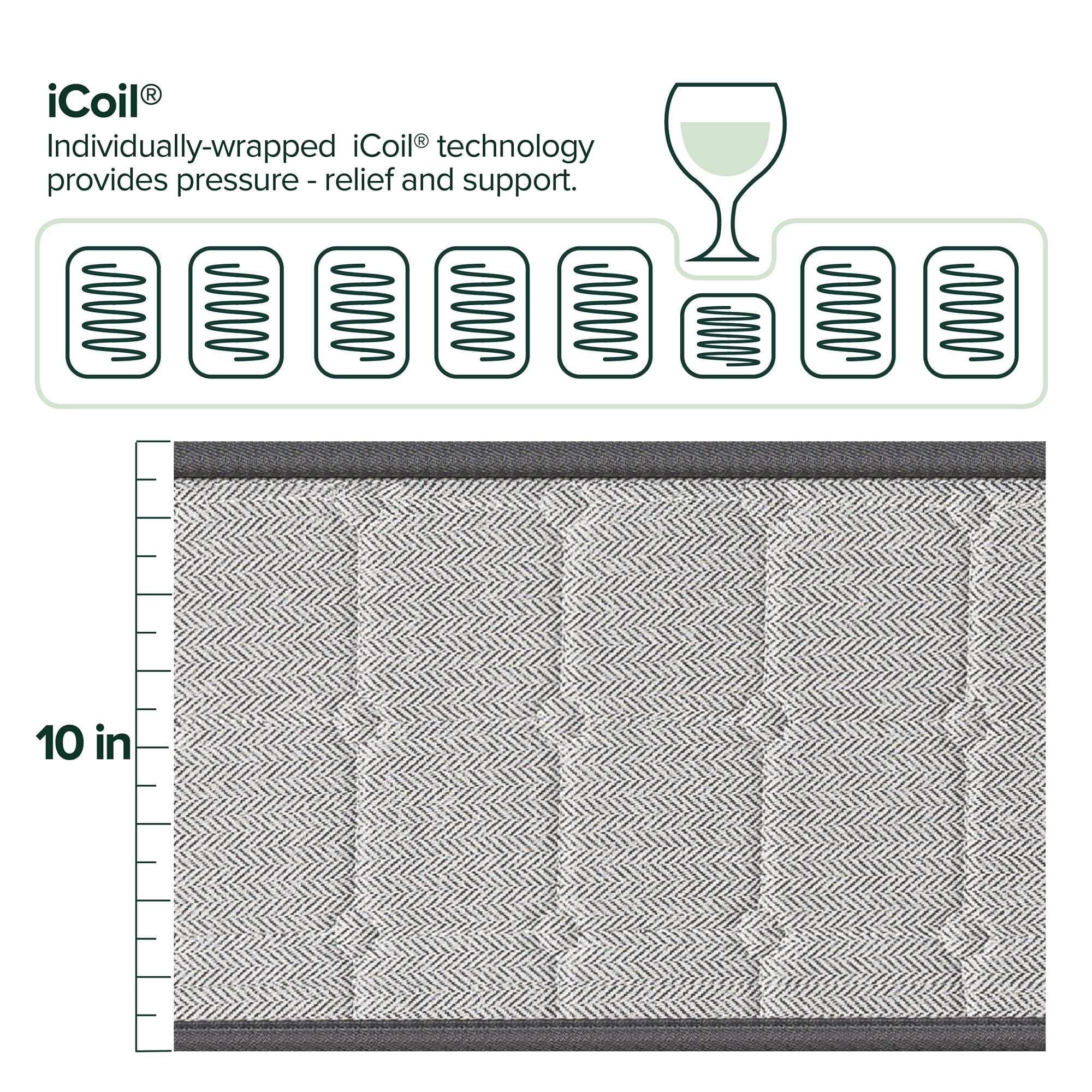 Comfort Support 10¡± Hybrid of Cooling Gel Memory Foam and Pocket Spring Mattress, Full