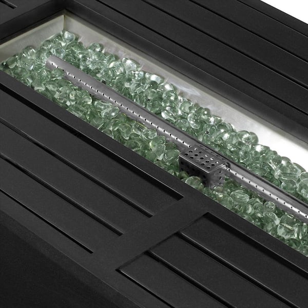 30 in. Outdoor Steel Propane Black Gas Fire Pit Table